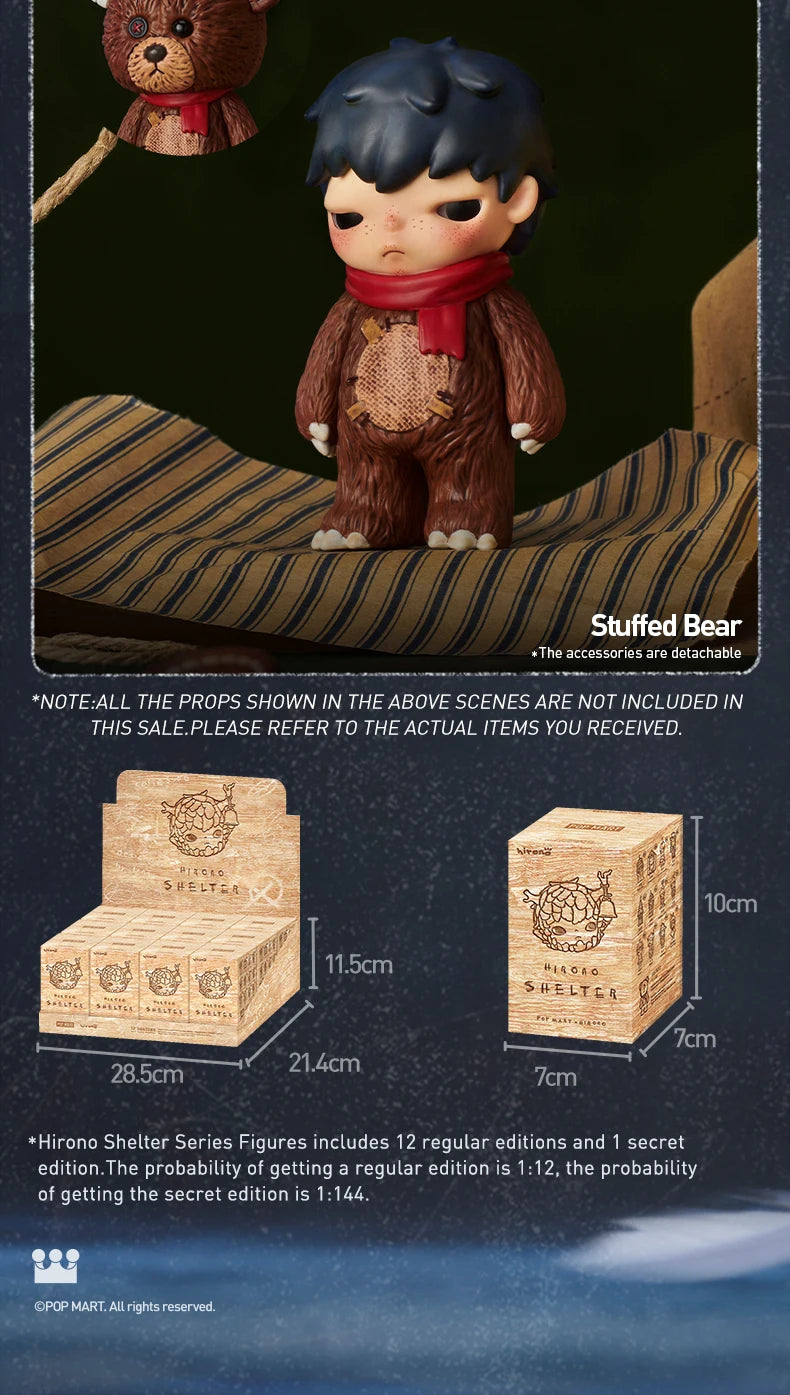 POP MART Hirono Shelter Series Mystery Box 1PC/12PCS POPMART Blind Box Action Figure Cute Toy
