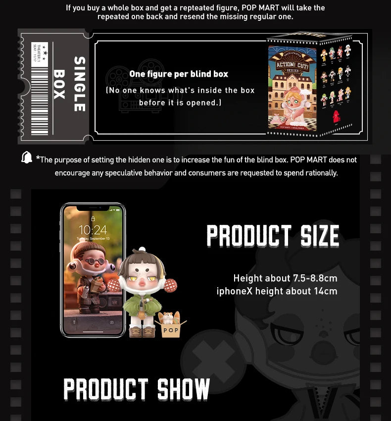 POP MART SKULLPANDA Action Cut! Series Blind Box Figures (Pre-Order)
