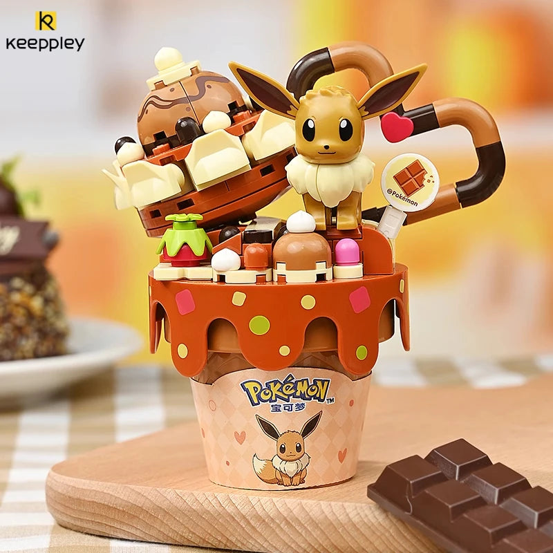 KEEPPLEY Pokémon Ice-Cream Cone Series Building Blocks Pikachu Eevee Squirtle