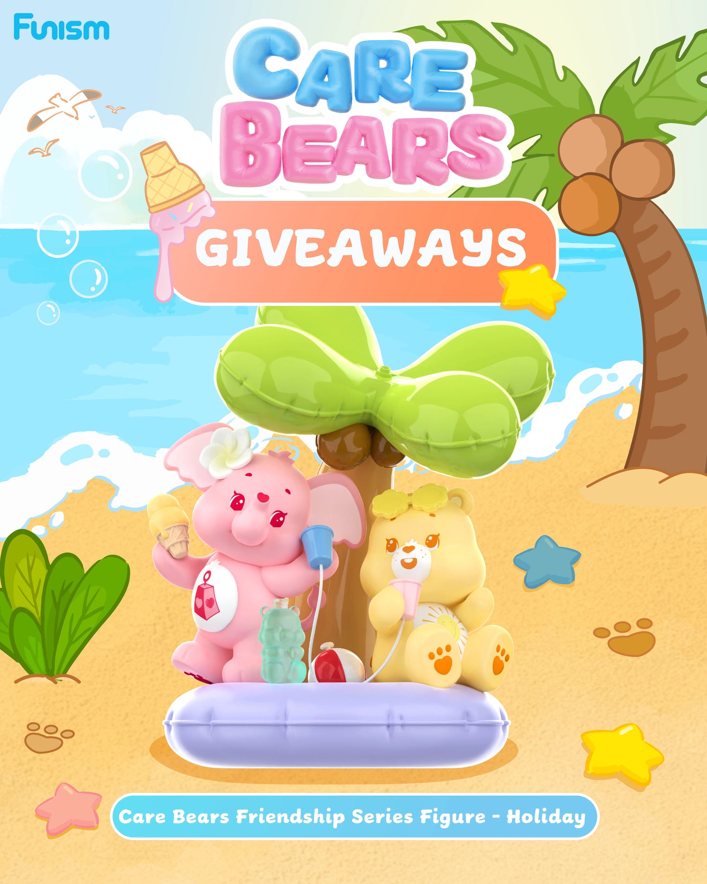 FUNISM Care Bears Friendship Series Figure Holiday Blind Box Action Figure Toy Gift for Kids Collectors Series Figures Action