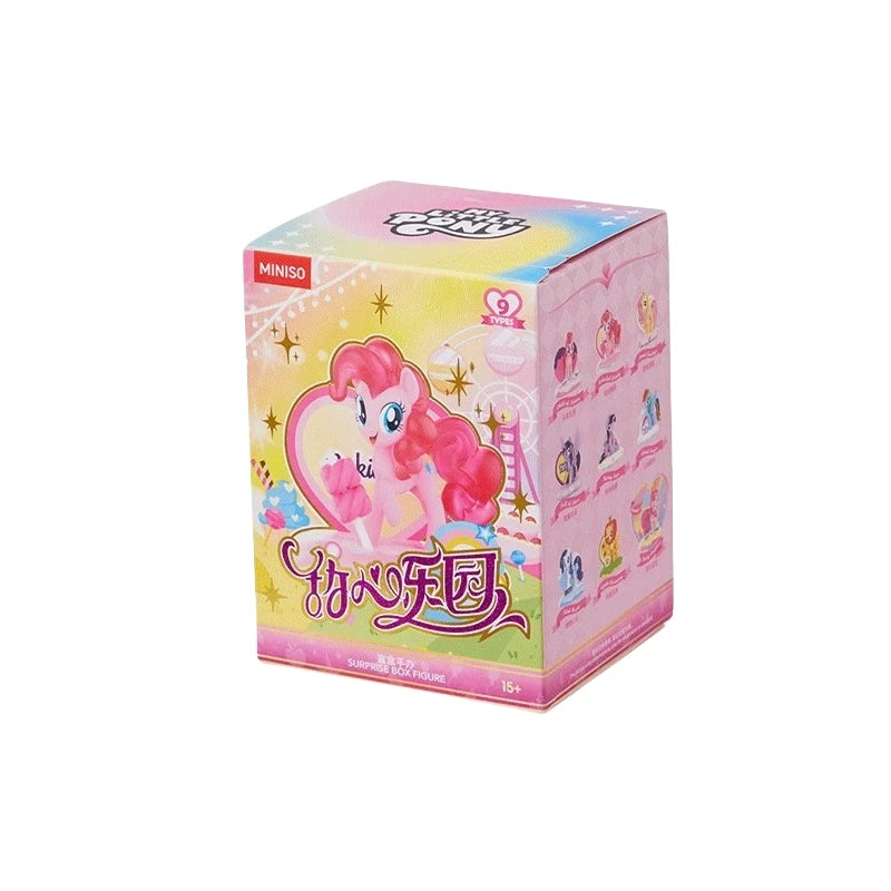 Pinkie Pie toy packaging with Miniso branding on a white background