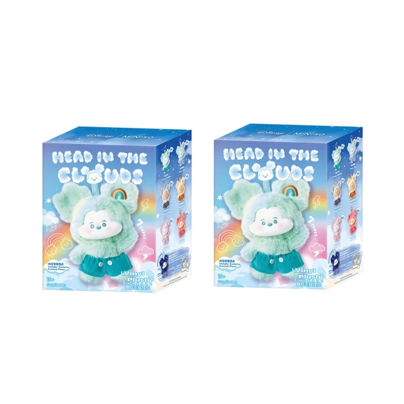 Two boxes of 'Head in the Clouds' plush toy with a cloud-themed design on a white background.