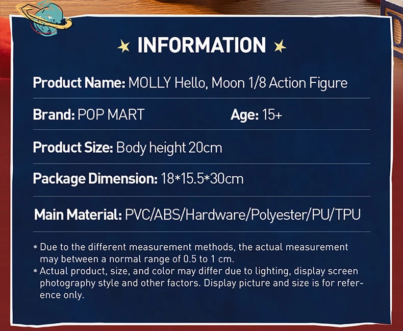 POP MART MOLLY Hello, Moon 1/8 Action Figure
