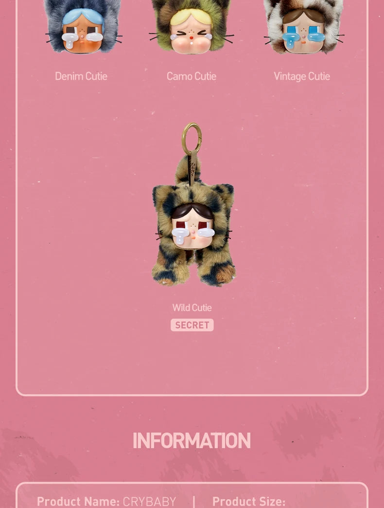 POP MART CRYBABY Wild but Cutie Plush Pendant + Crying Again Blind Box Combo