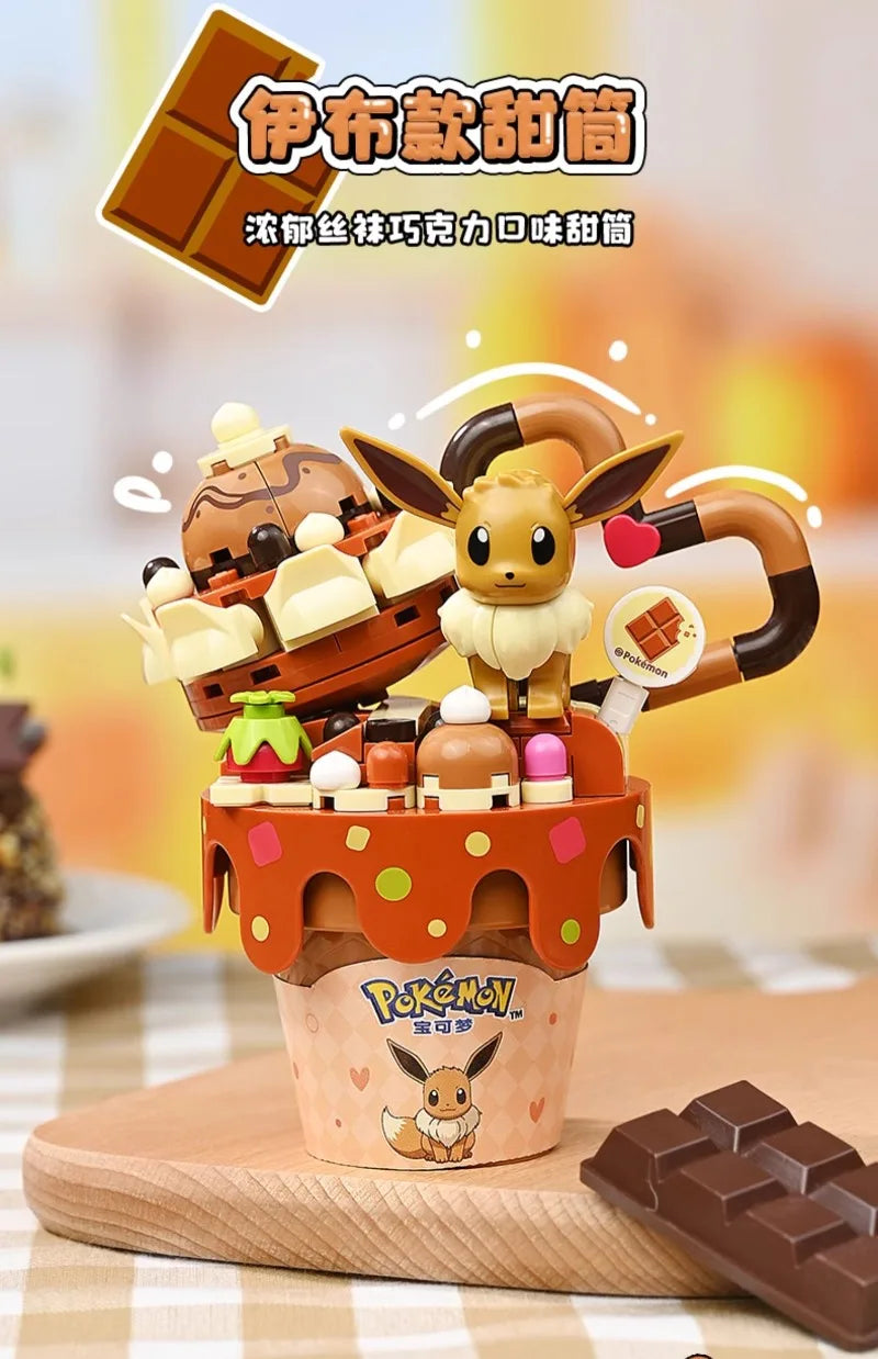 KEEPPLEY Pokémon Ice-Cream Cone Series Building Blocks Pikachu Eevee Squirtle