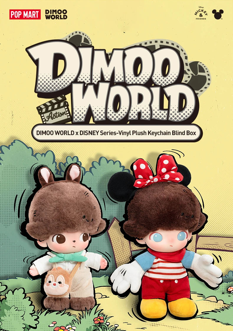 POP MART DIMOO WORLD × DISNEY Series Vinyl Plush Keychain Blind Box