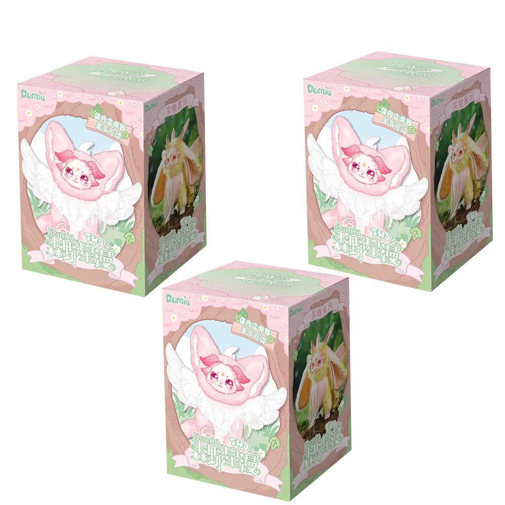 Three boxes of cartoon character toys with a white background