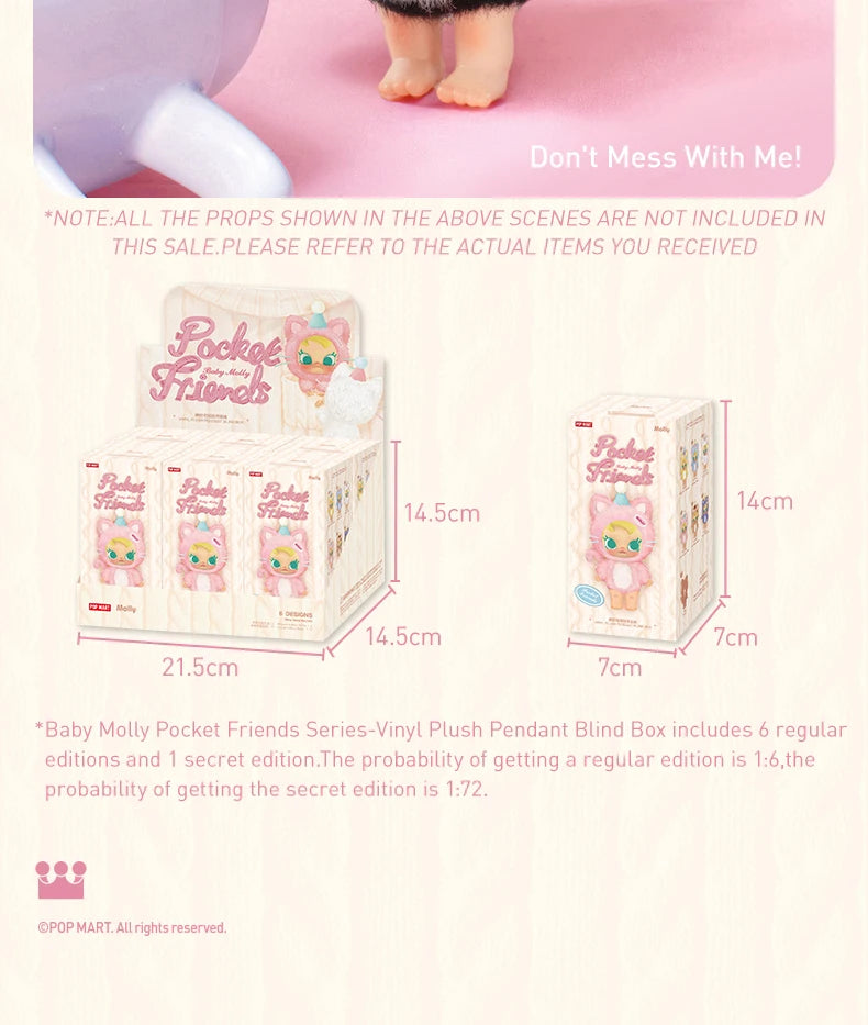 POP MART Baby Molly Pocket Friends Vinyl Plush Pendant Blind Box