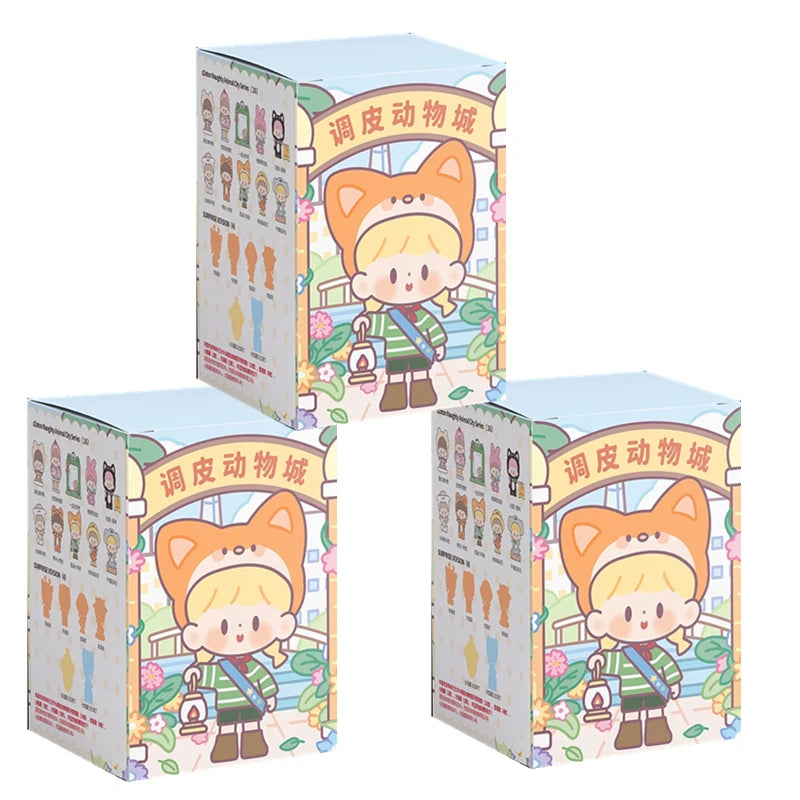 Cartoon character packaging with a colorful design on a white background
