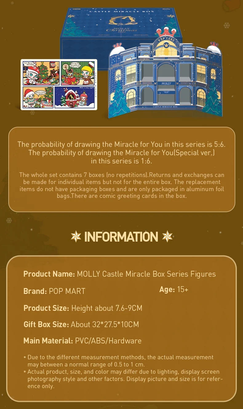 POP MART MOLLY Castle Miracle Box Series Blind Box Figures