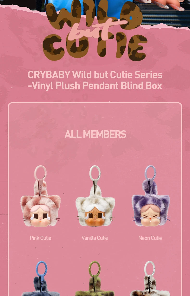 POP MART CRYBABY Wild but Cutie Plush Pendant + Monster Tears Blind Box Combo