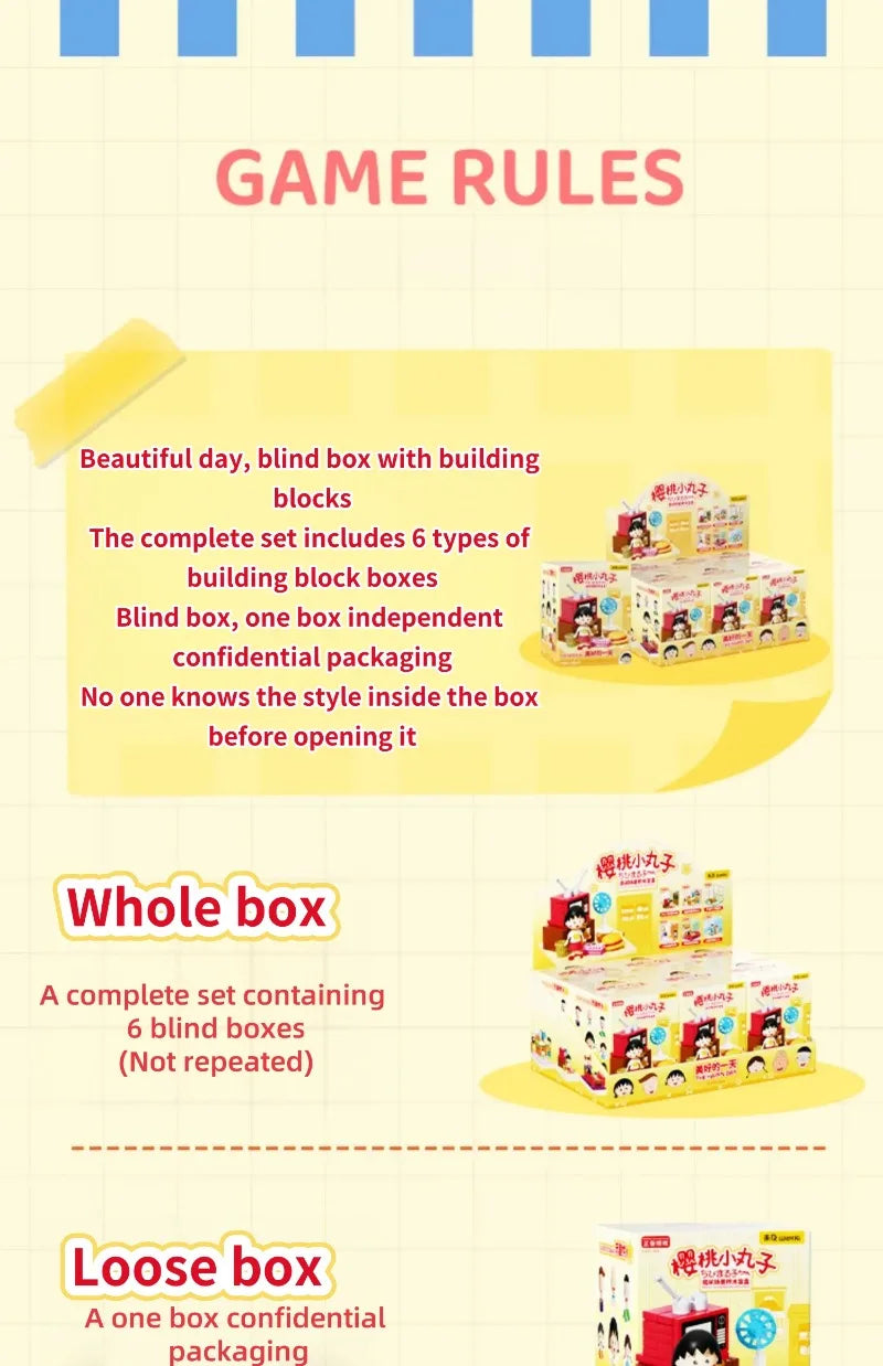 WEKKI Chibi Maruko Chan Building Blocks Micro Bricks