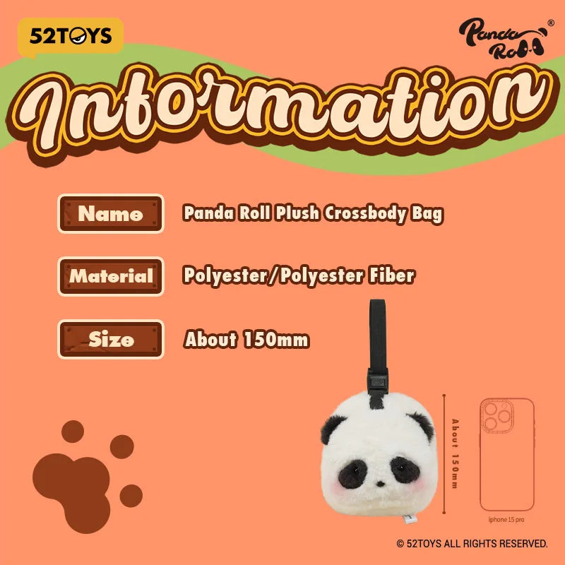 52TOYS Panda Roll Plush Crossbody Bag