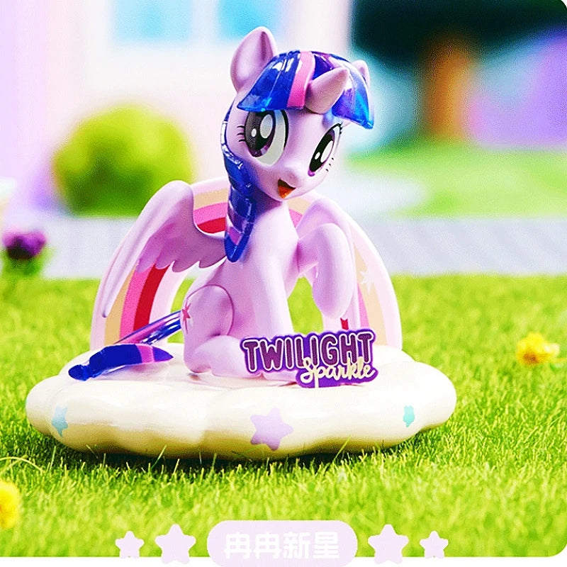 Toy figure of Twilight Sparkle on a grassy background