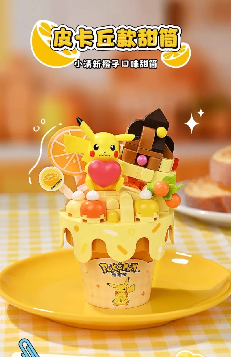 KEEPPLEY Pokémon Ice-Cream Cone Series Building Blocks Pikachu Eevee Squirtle