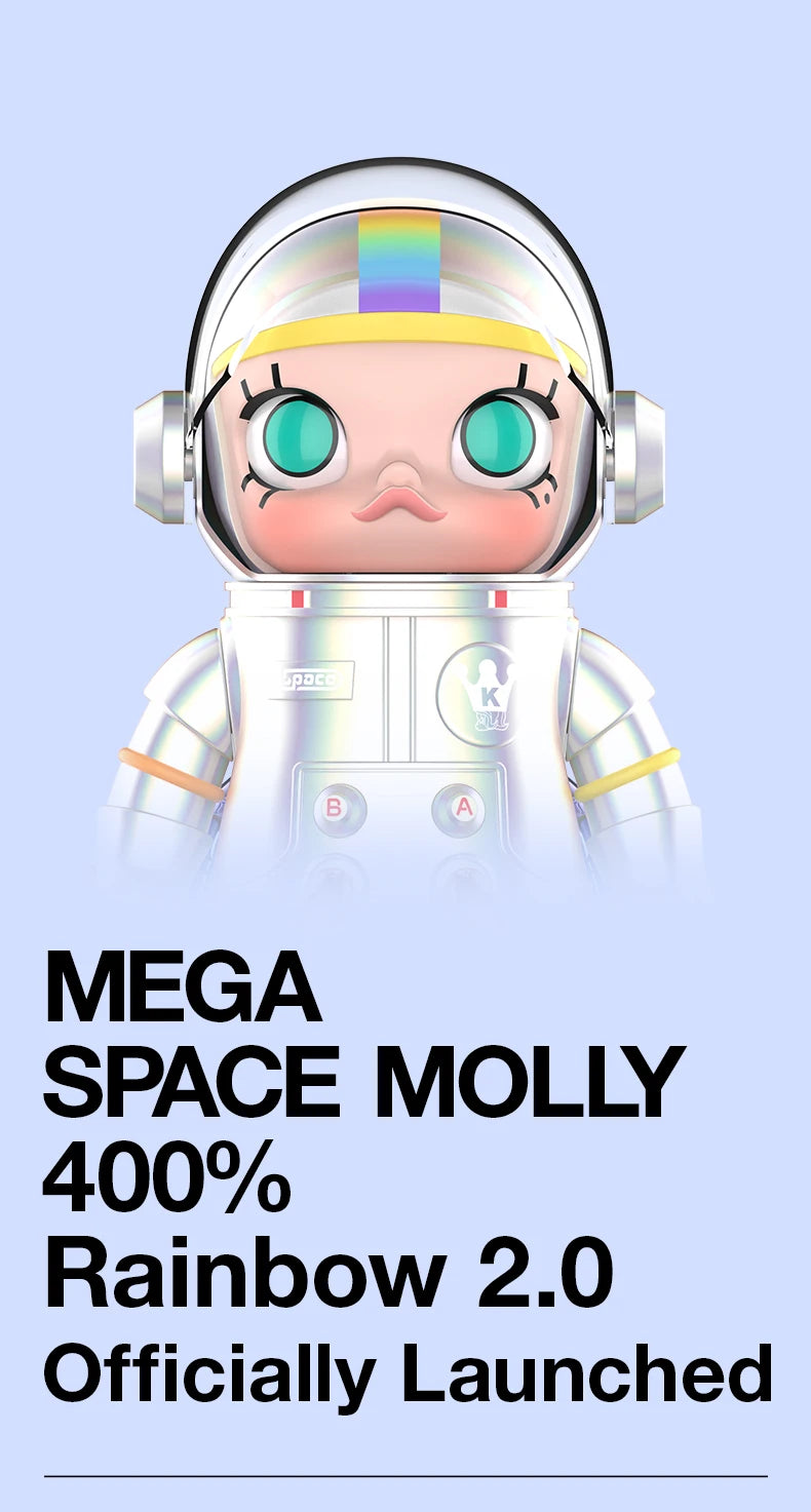 POP MART MEGA SPACE MOLLY 400% Rainbow 2.0 Limited Edition
