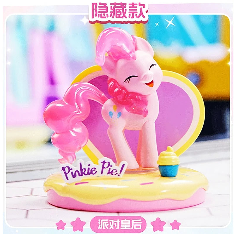 Pinkie Pie figurine from My Little Pony with a colorful background