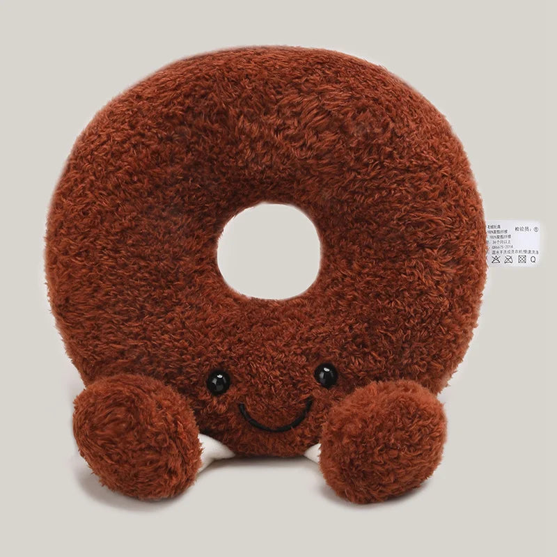 Kawaii Bakery Plush Set – Hamburger, Egg Tart, Toast, Bagel & Dorayaki Plushies