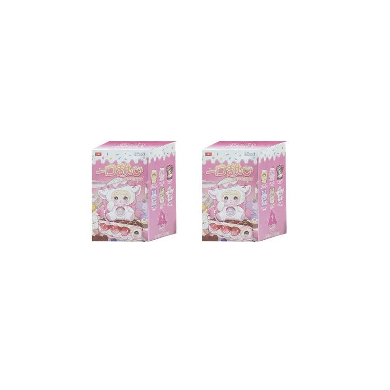 Two pink boxes with cartoon cat characters on a white background - nommi