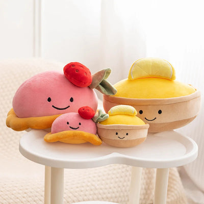 Cute Simulation Cake Plush Toy – Strawberry & Lemon Mousse Plushies