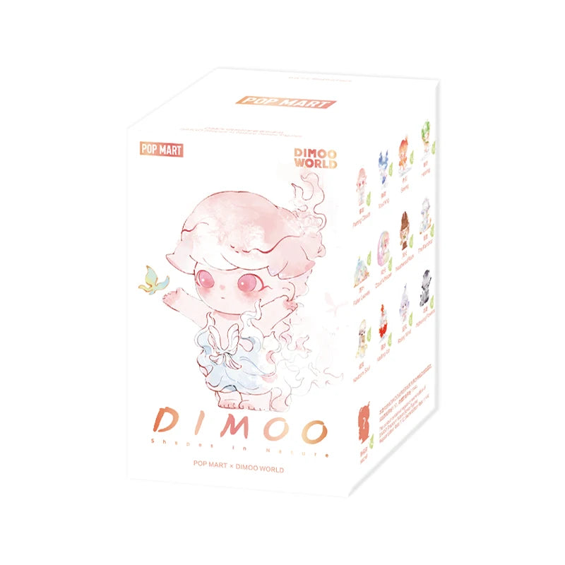 Box packaging of a character from Dimoo World with Pop Mart branding.