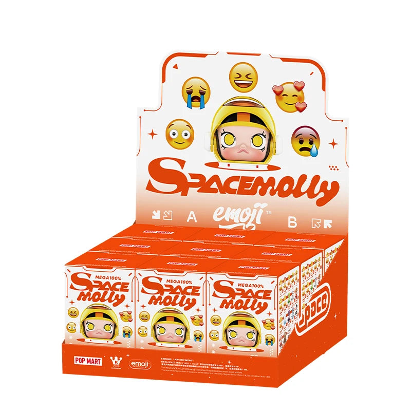 POP MART MEGA SPACE MOLLY × emoji Series Blind Box – Kawaii Collectible Figure