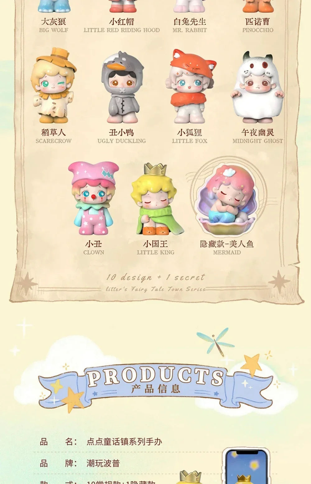 Hipster Little Fairy Tale Town Series Blind Box Figures