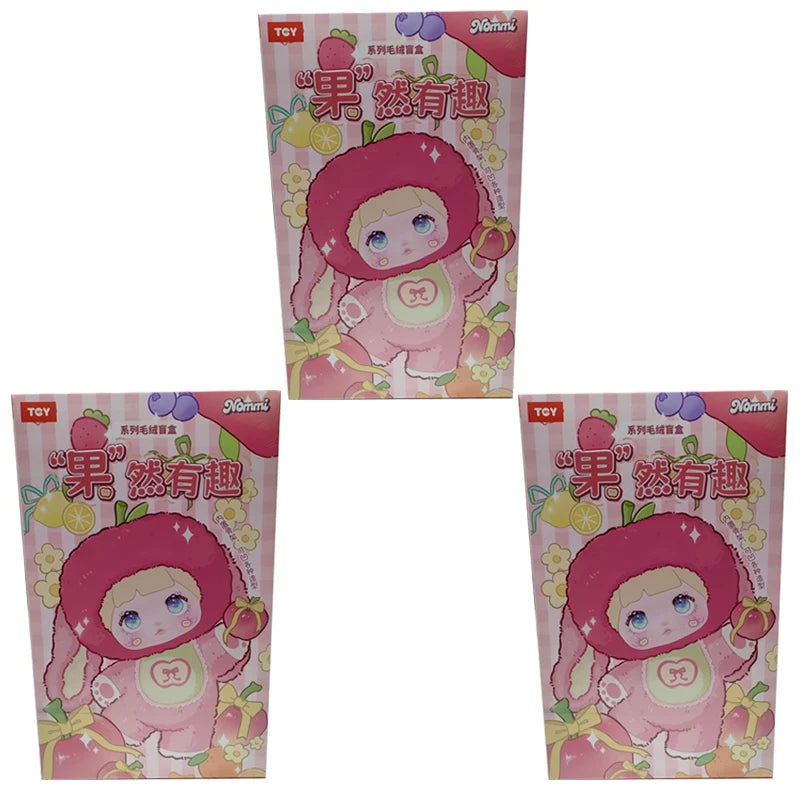 Three packages of a toy with a cartoon character on a white background