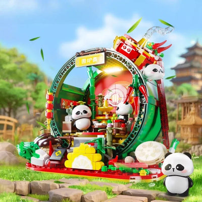 Panda Bamboo House Building Blocks Micro Block Set