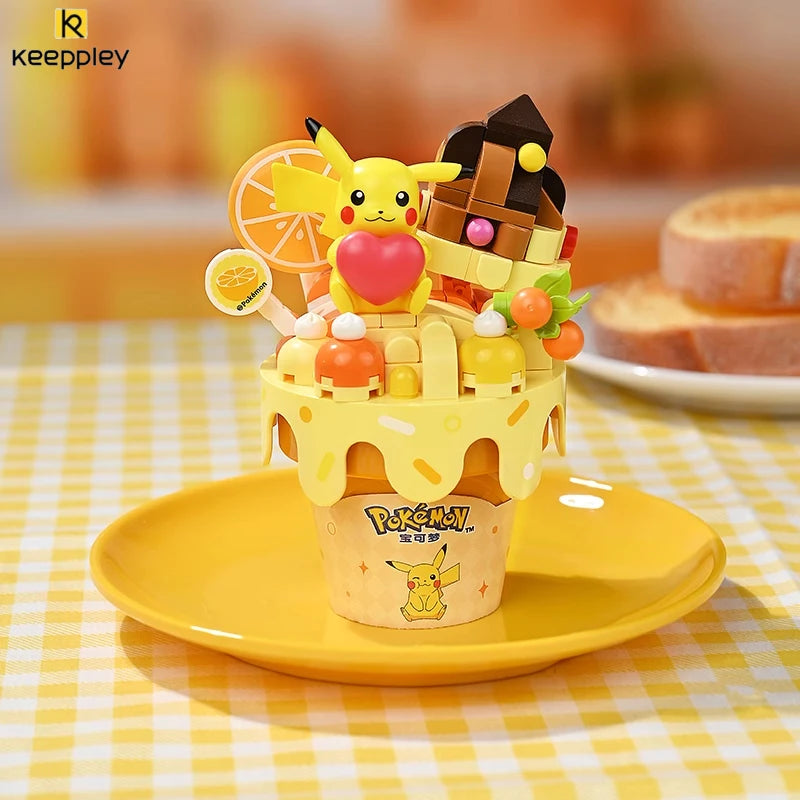 KEEPPLEY Pokémon Ice-Cream Cone Series Building Blocks Pikachu Eevee Squirtle