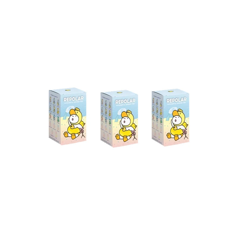Three boxes of Repolar with a cartoon duck character on a white background