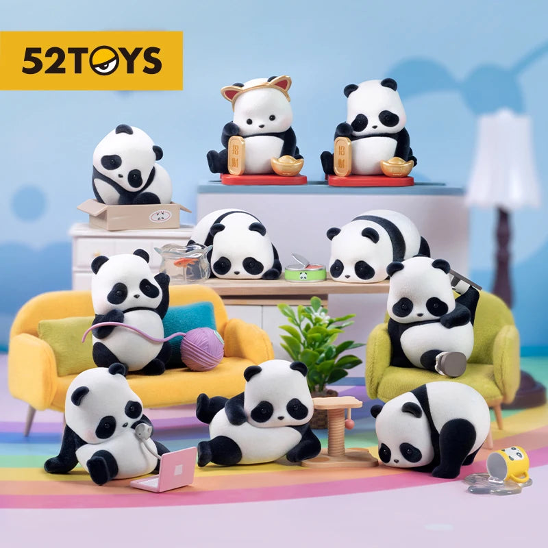 52TOYS 52TOYS Panda as a Cat Blind Box Mystery Flocking Collectible Figure blind box vinyl figure, sealed mystery packaging,