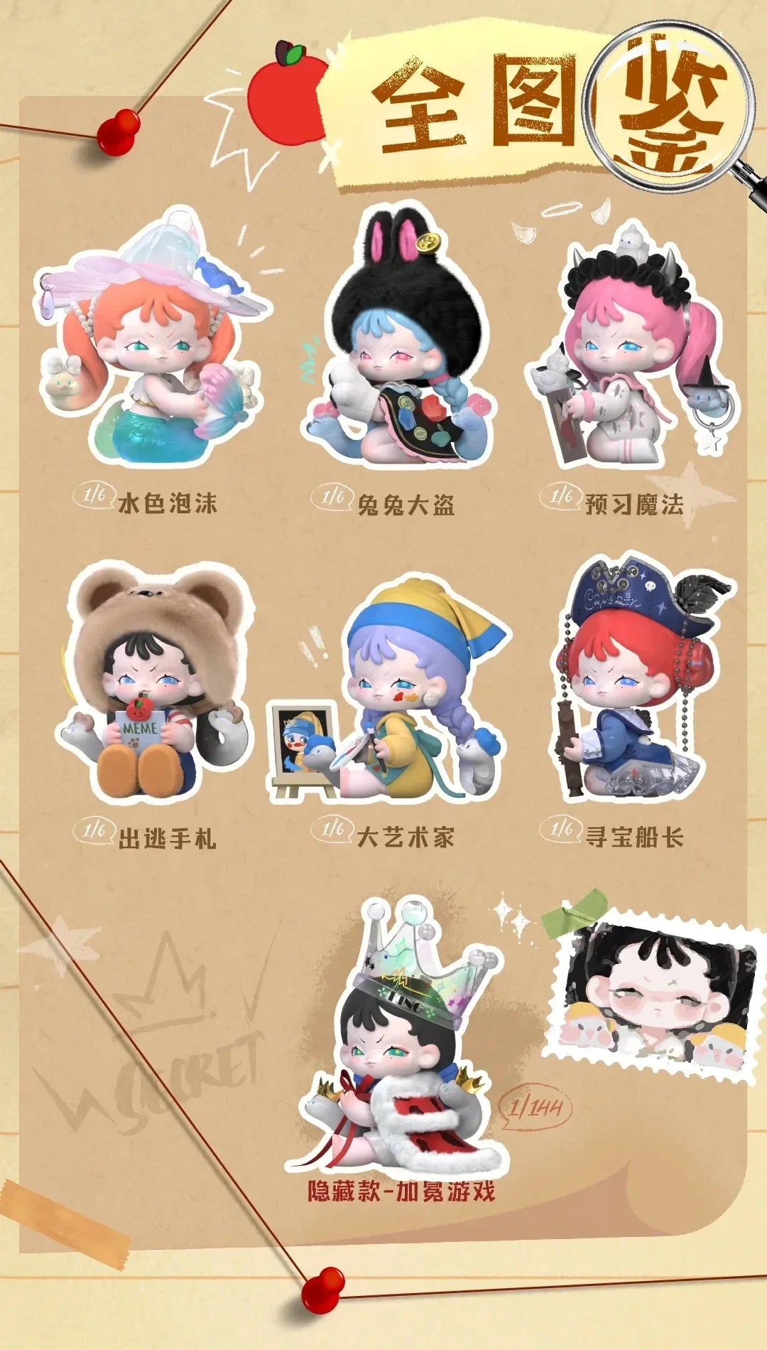 MEMESOO Girl’s Quirky Diary Series Blind Box Collectible Figures