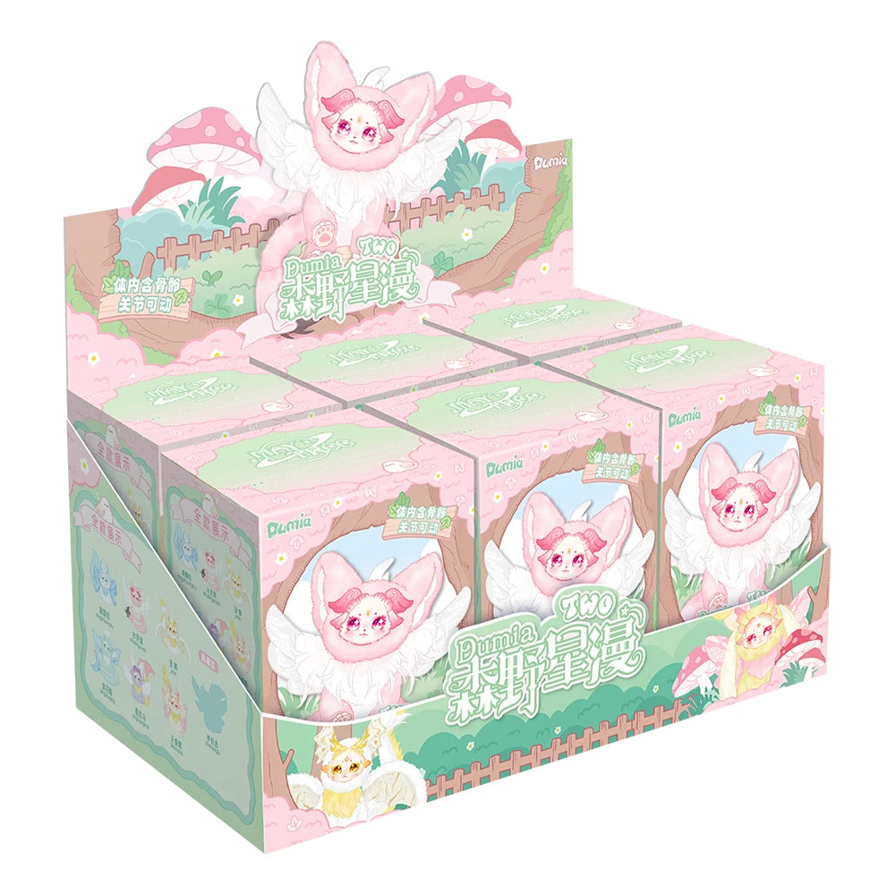 Display box of cartoon character with pastel colors and cute design