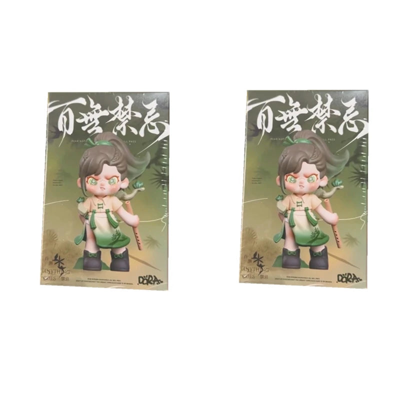 Two identical packages of a figurine with a character on a white background
