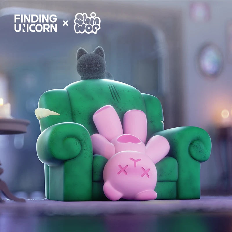 Finding Unicorn ShinWoo Ghost Bear House Series Blind Box – Kawaii Mystery Figures
