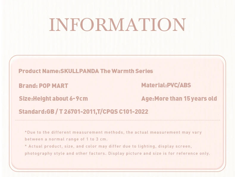 POP MART SKULLPANDA The Warmth Series Blind Box Figures