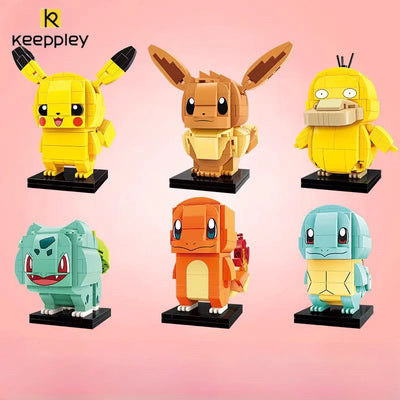 KEEPPLEY Pokémon Brickhead Series Building Blocks Pikachu Bulbasaur Psyduck