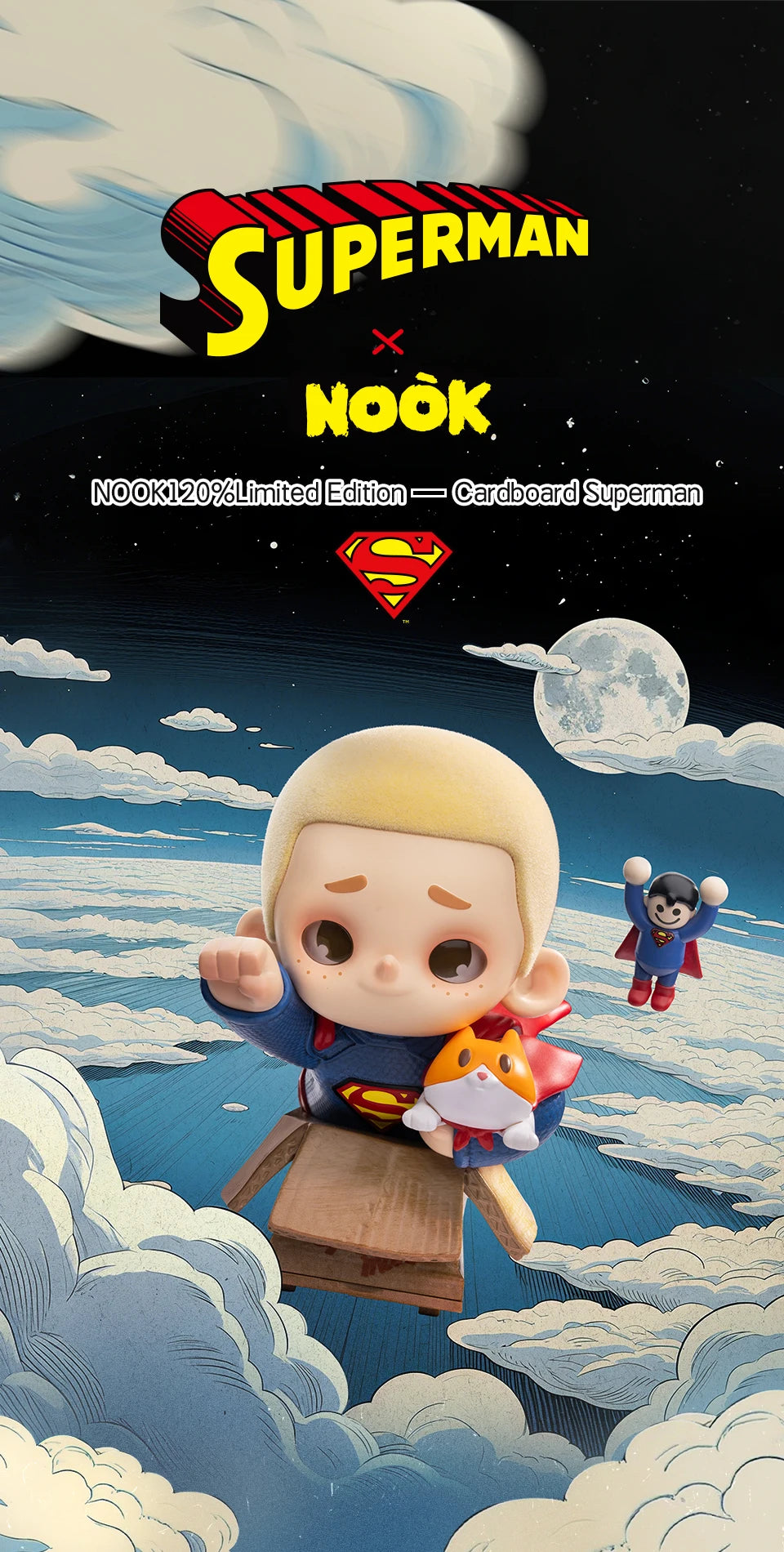 52TOYS NOOK 120% Limited Edition Cardboard Superman Figure