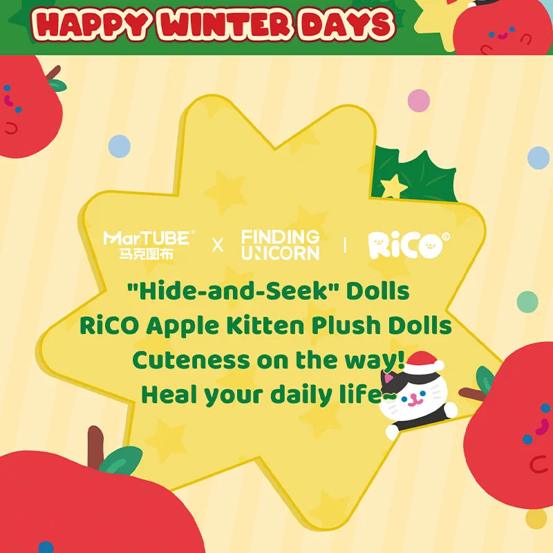 Finding Unicorn RiCO Apple Kitten Plush Doll – Collectible Kawaii Cat Figure