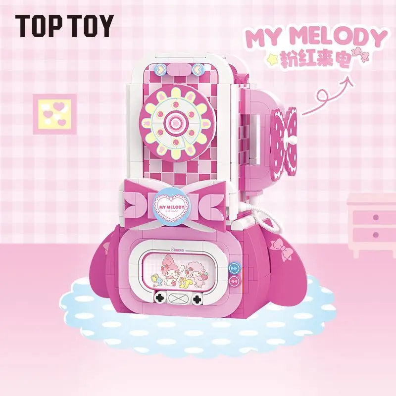 TOPTOY Sanrio Kuromi & My Melody Powder Dream Home Micro Building Blocks