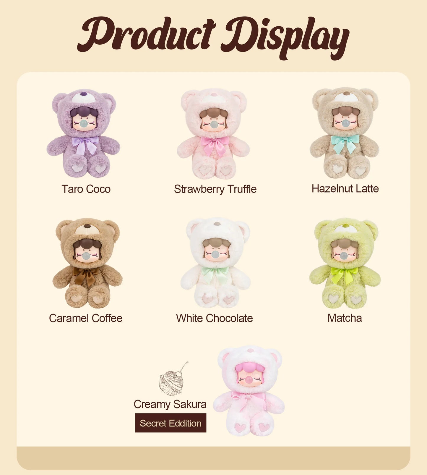 Rolife Nanci Chocolate Colorful Plush Bear Series Blind Box Figure
