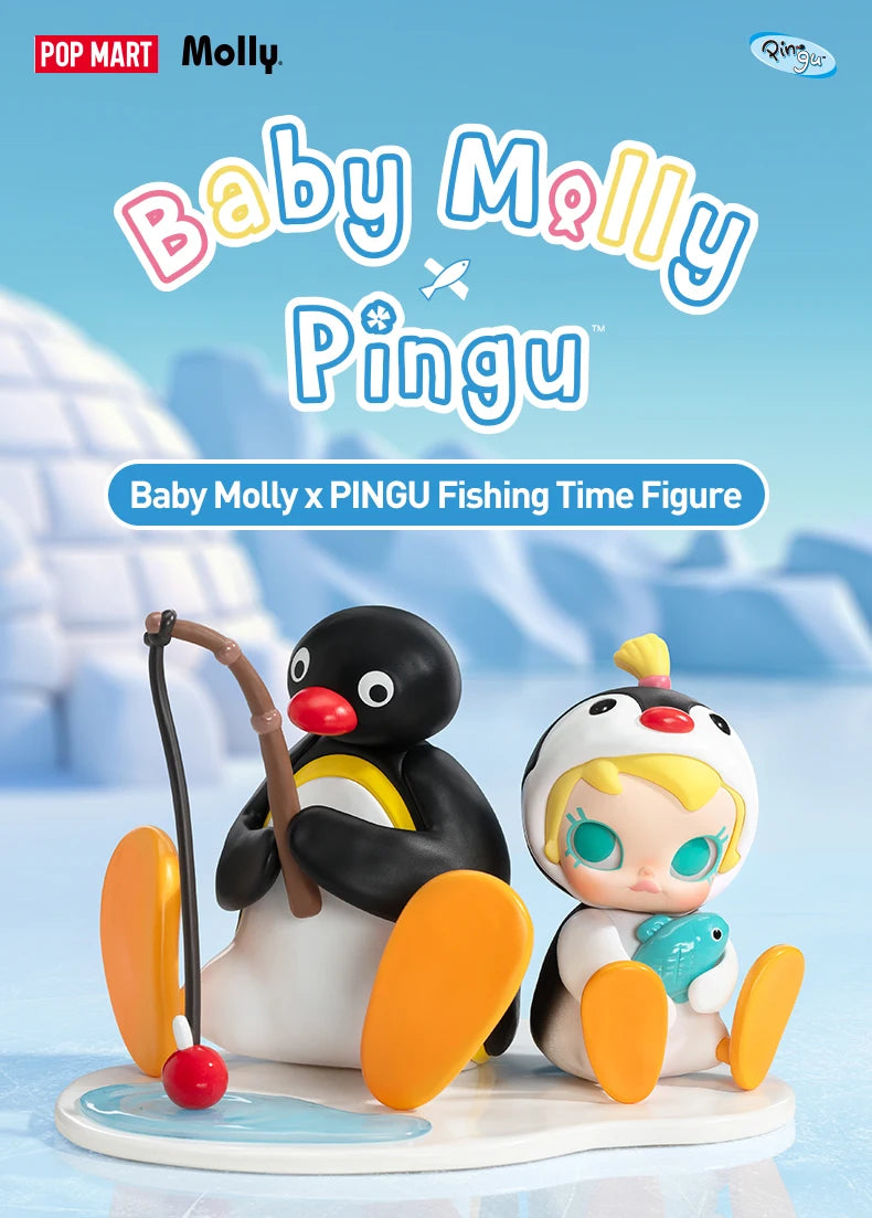 POP MART Baby Molly × PINGU Fishing Time Collectible Figure