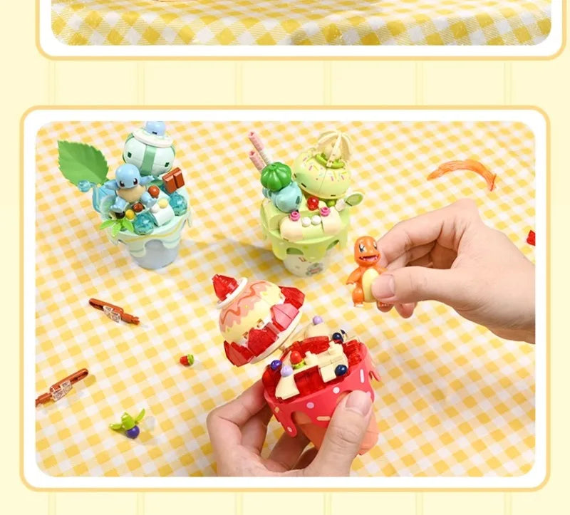 KEEPPLEY Pokémon Ice-Cream Cone Series Building Blocks Pikachu Eevee Squirtle