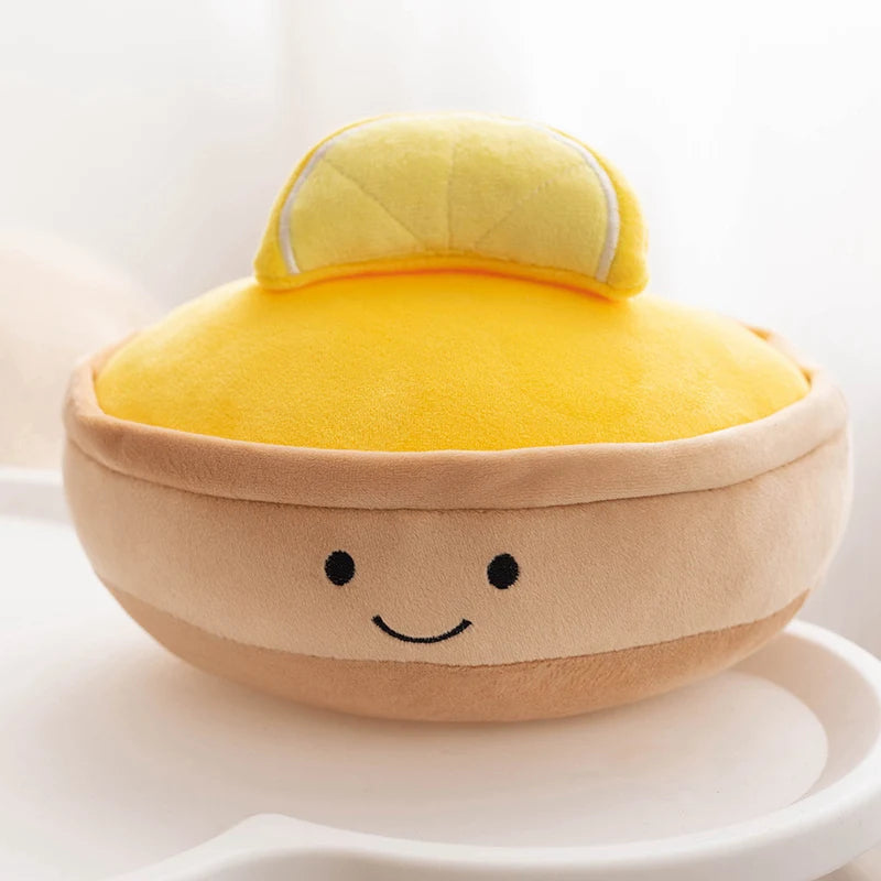 Cute Simulation Cake Plush Toy – Strawberry & Lemon Mousse Plushies