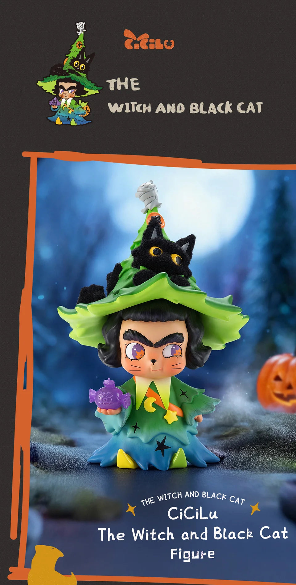 52TOYS CiCiLu The Witch and Black Cat Collectible Figure