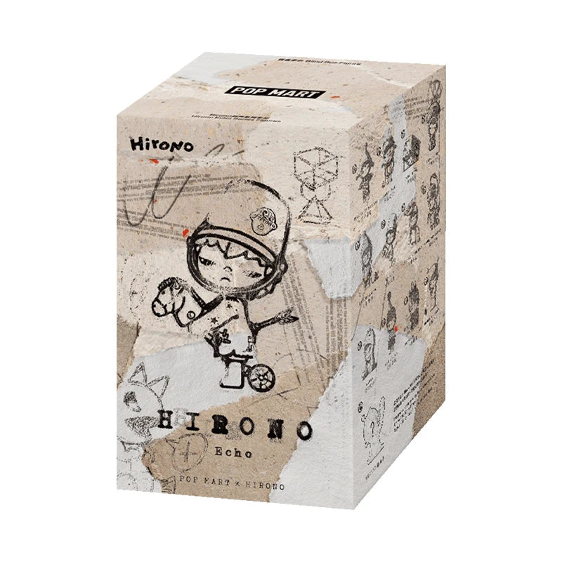 Box with artistic design and text, featuring a character and the brand 'Pop Mart'.