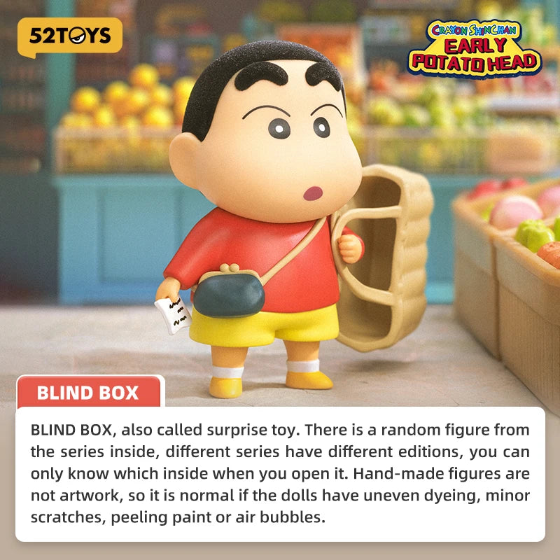 52TOYS BLIND BOX Crayon Shinchan Early Potato Head, Mystery Box, Collectible Toy Desktop Decoration