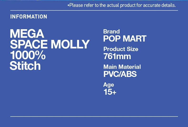 POP MART MEGA SPACE MOLLY 1000% Stitch Limited Edition Figure
