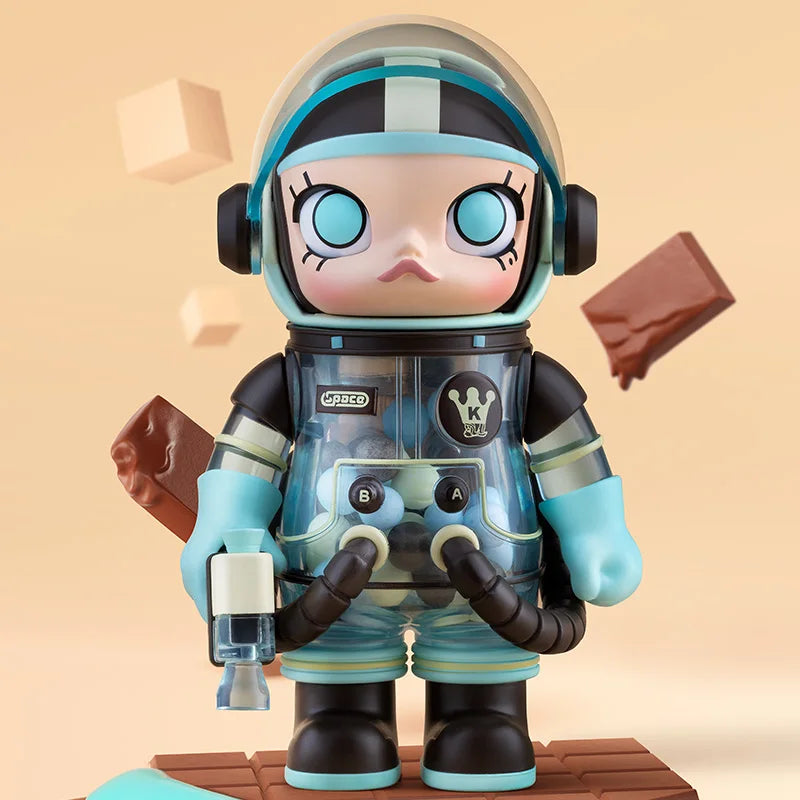 Toy figure in a space suit with a beige background